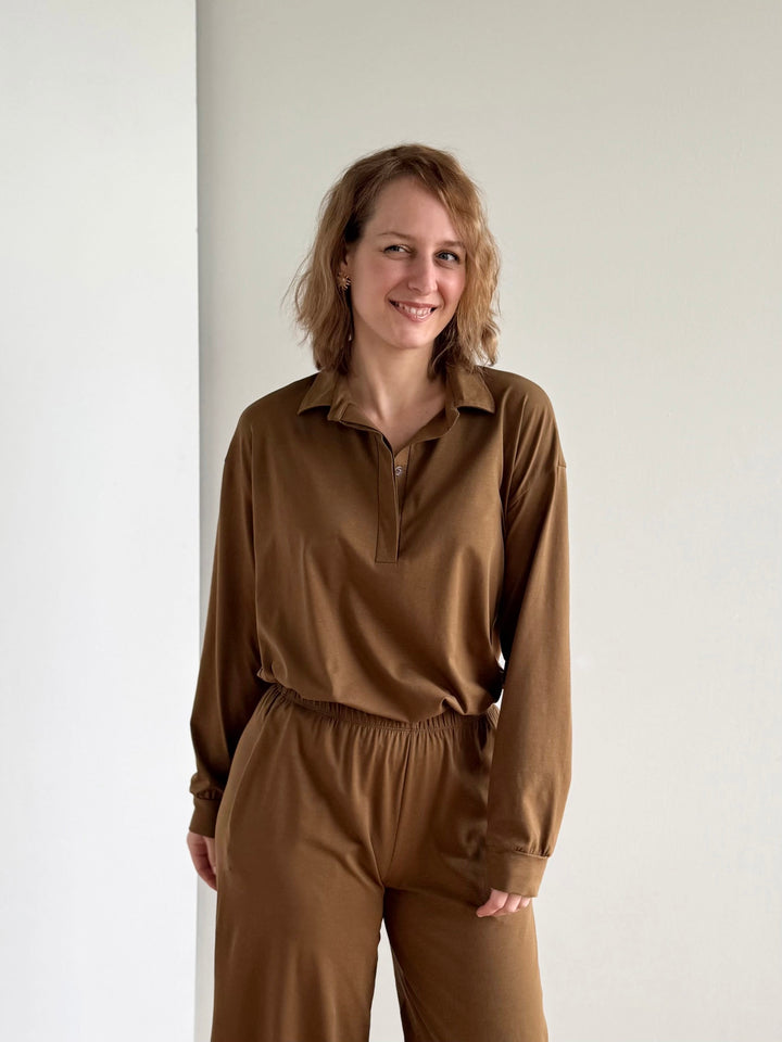 MICAH jersey top in Kona Brown