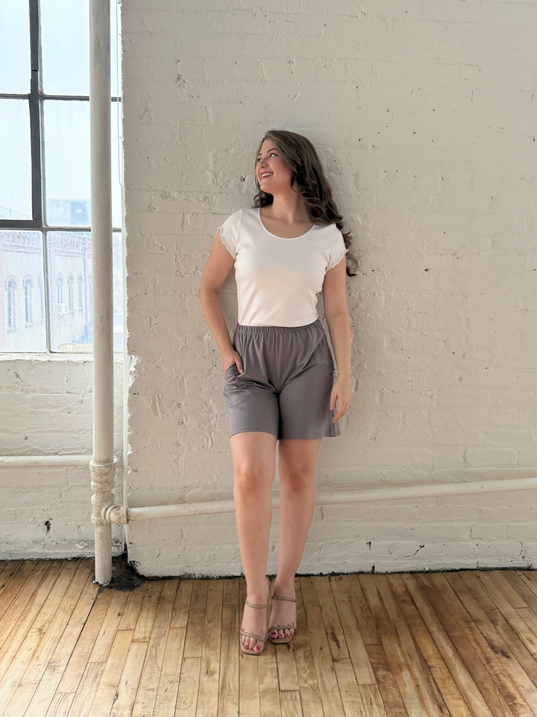 ANDRI jersey shorts in Circular Grey