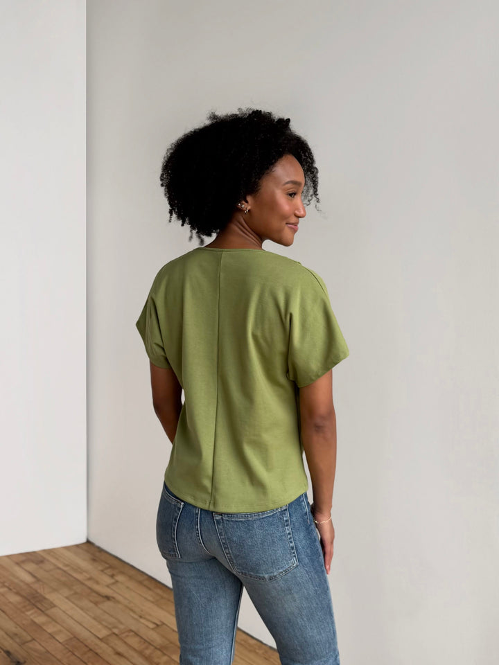 JEANINE heavy-knit top in Grass Green