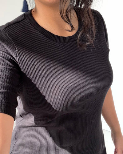 ARCHIE rib knit dress in Black
