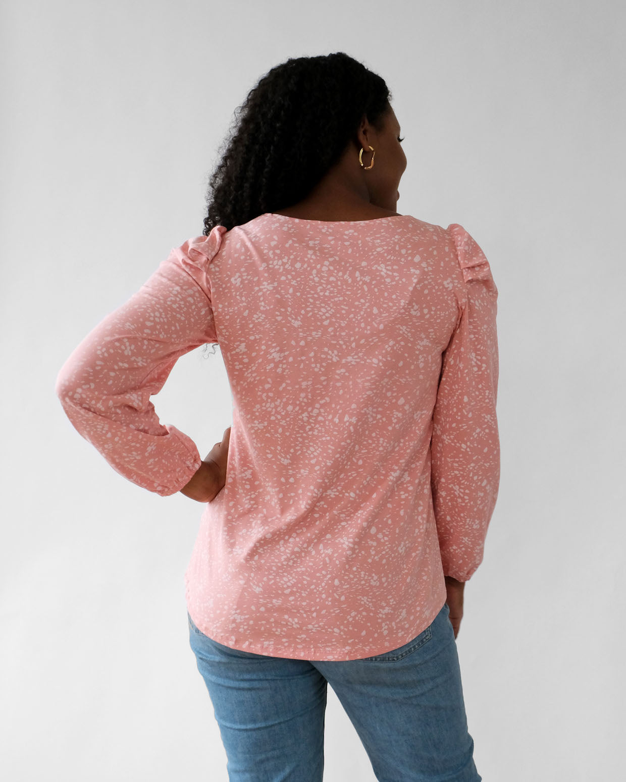 ATHENA printed top in Peach/White