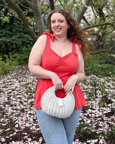 AZALEE top in Coral Red