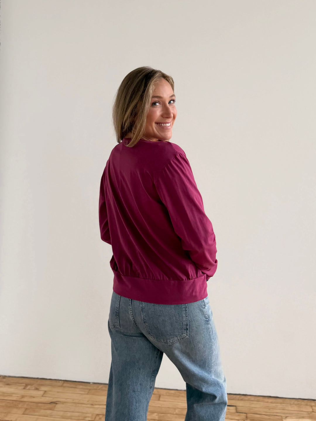 EUGENIE cardigan/top in Deep Berry