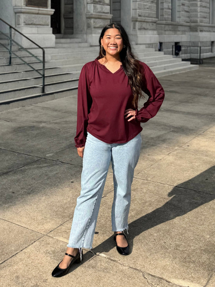 ROCHELLE top in Merlot