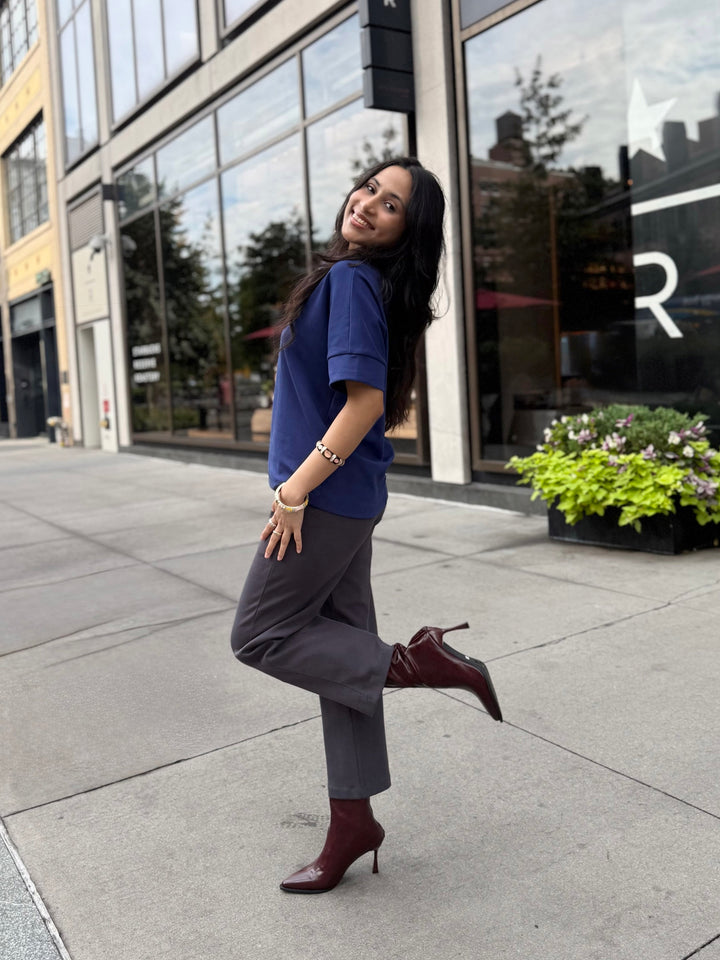 SINCLAIR heavy-knit top in Bright Navy