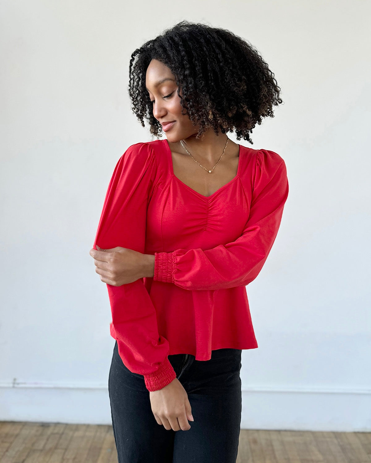 CELINE top in Bright Ruby – Elegantees