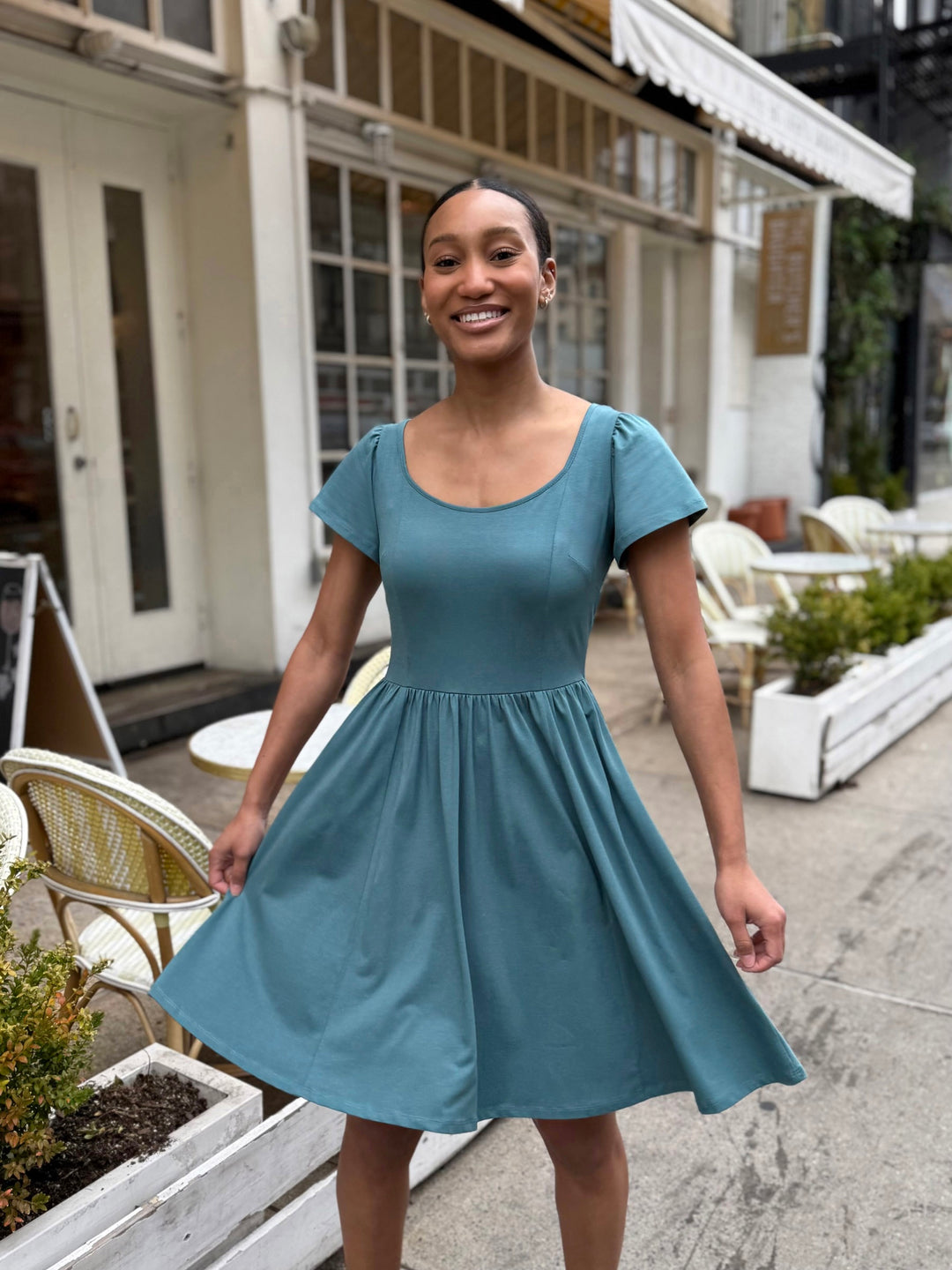 RAZELE dress in Dark Aqua