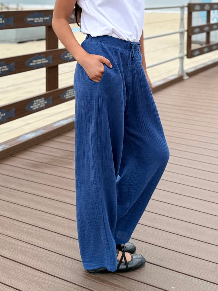 FLORENCE gauze pants in Bluebird