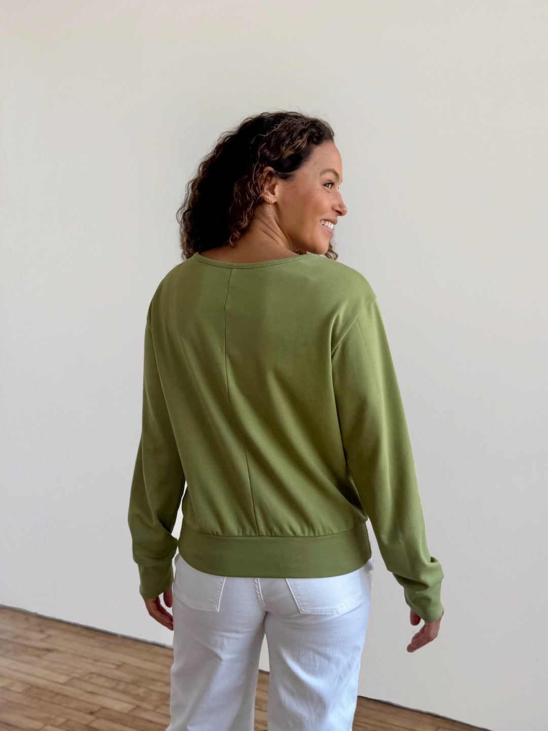 PERCY heavy knit top in Grass Green