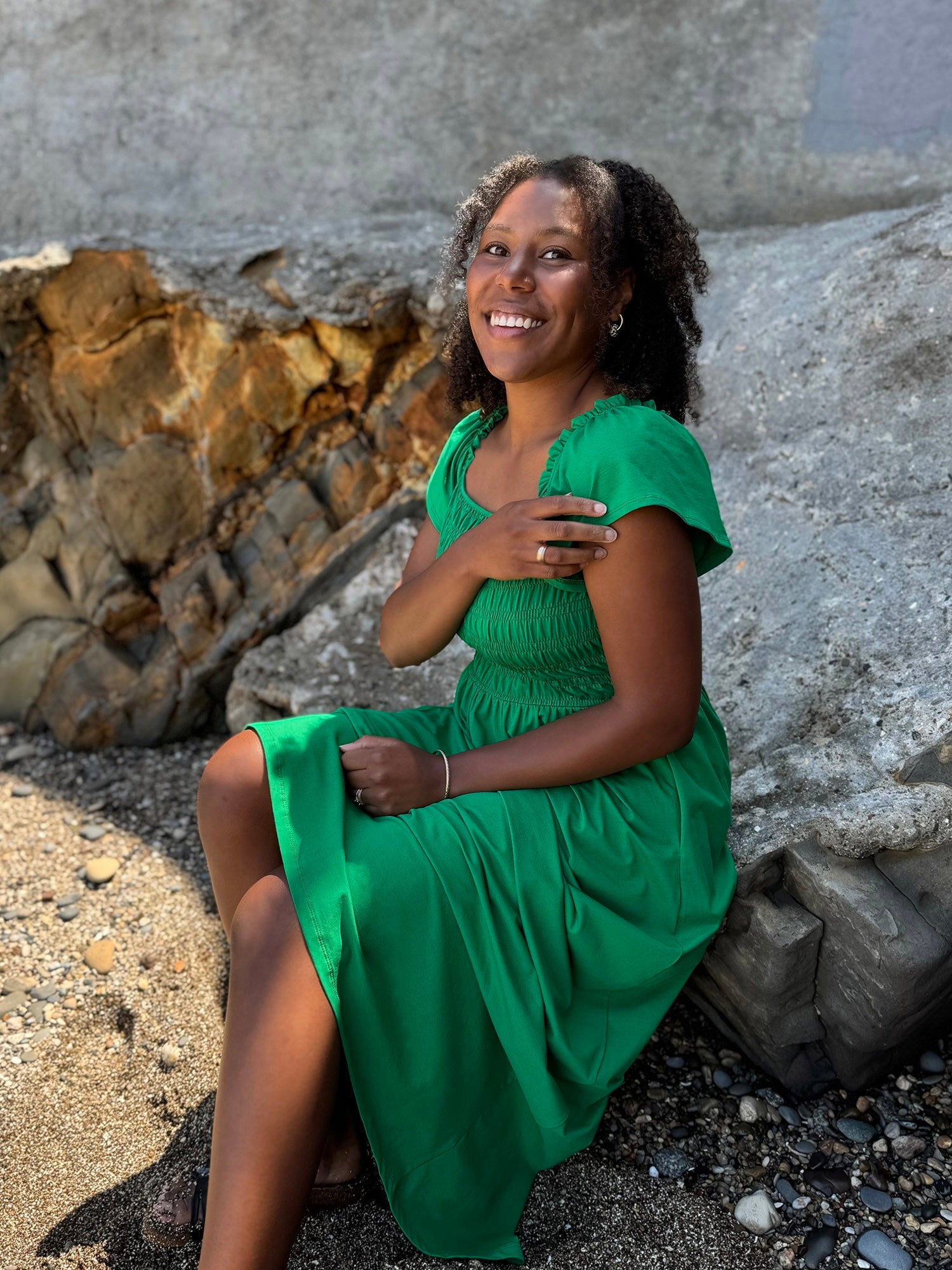 ADELIA smocked dress in Leaf Green – Elegantees