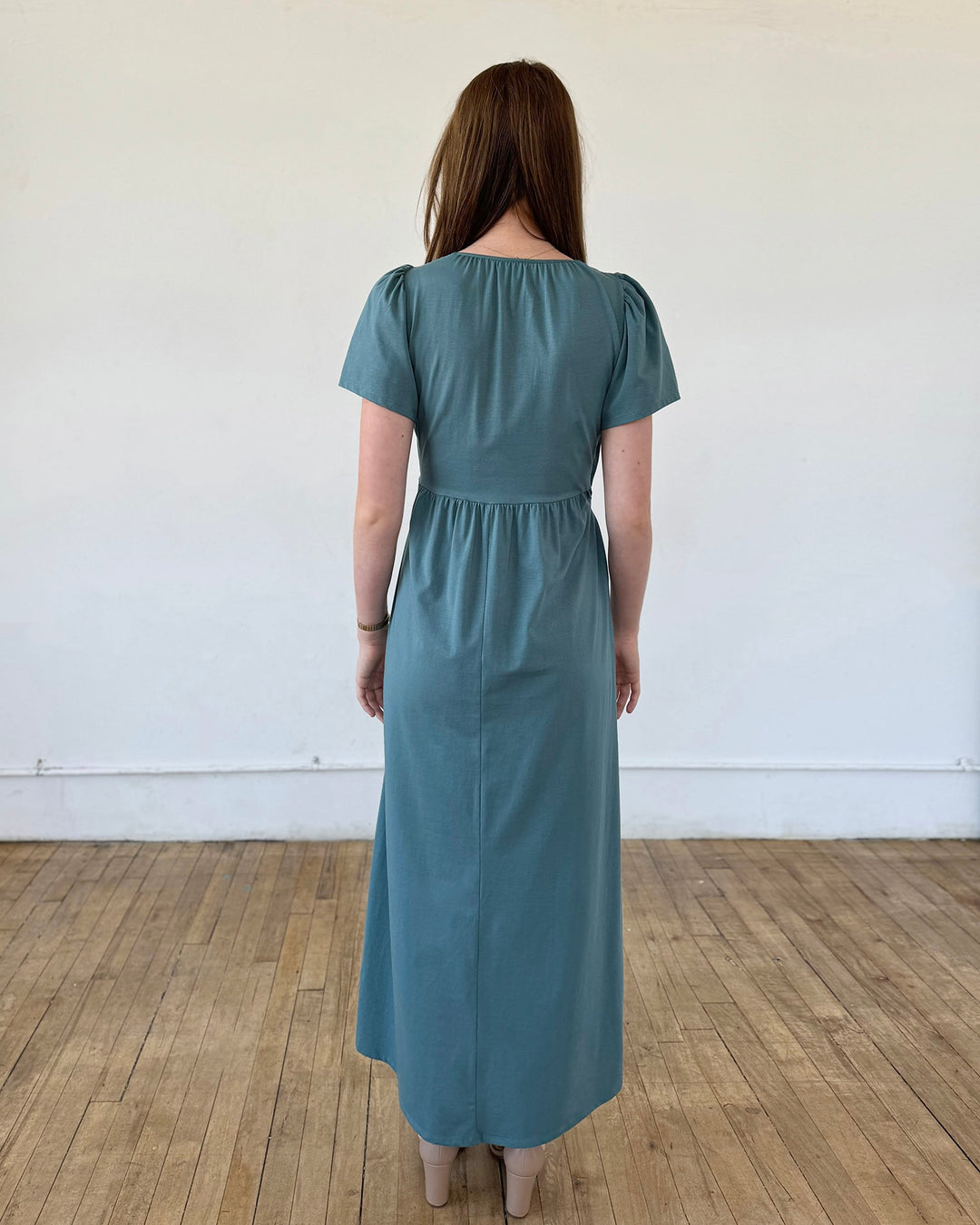 MONICA dress in Dark Aqua Elegantees MONICA dress in Dark Aqua Elegantees