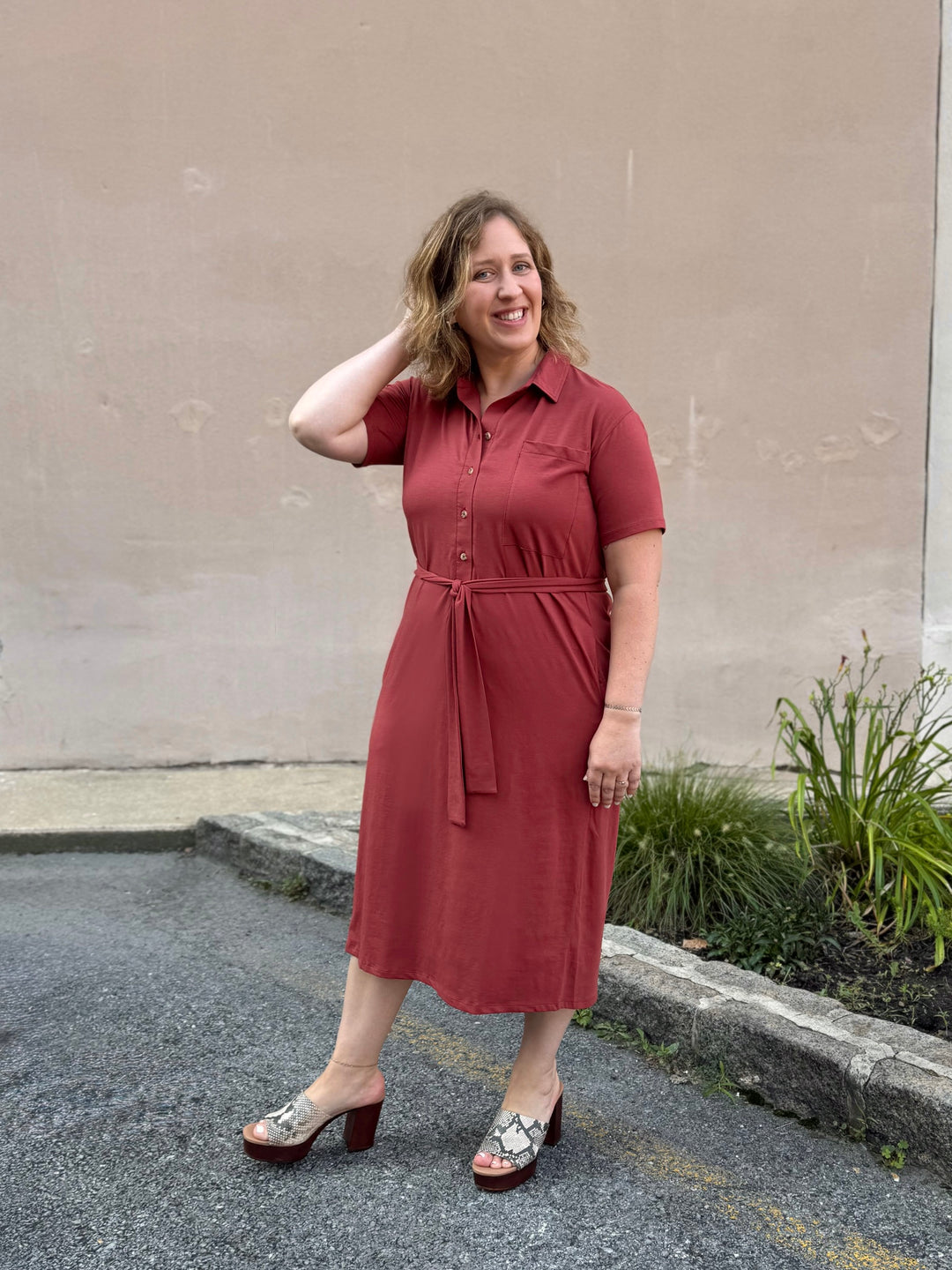 VANYA dress in Earthy Red