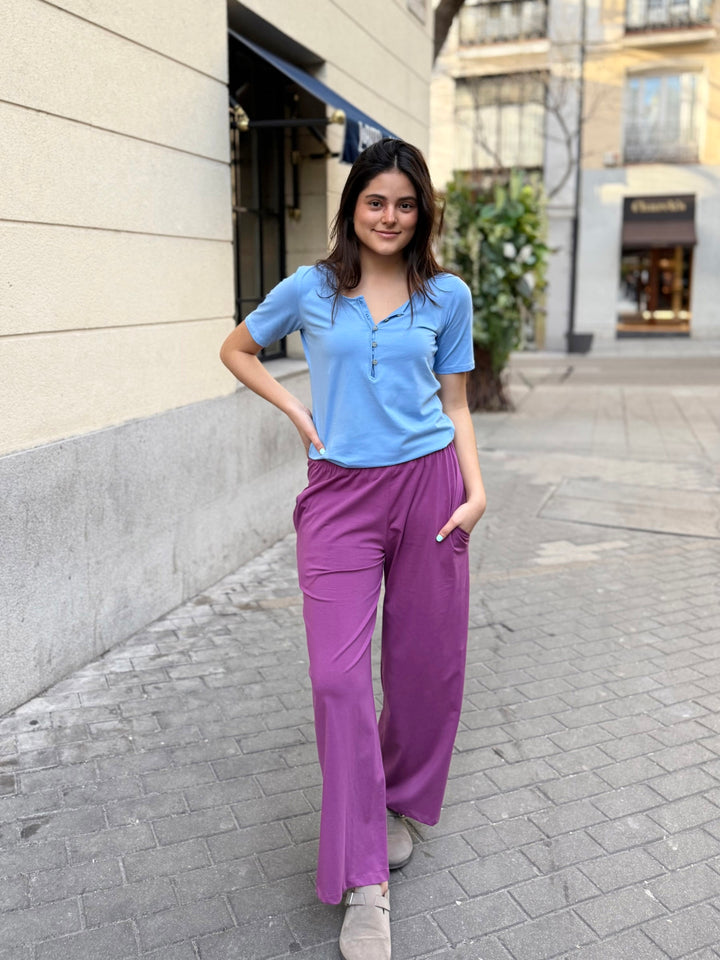 ANDRI jersey pants in Deep Lilac