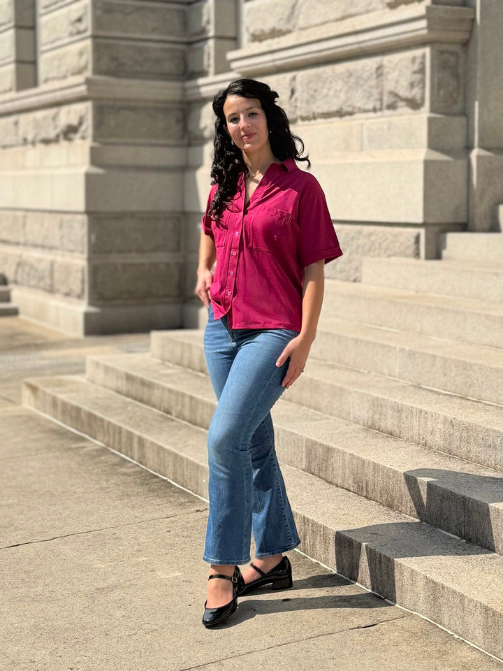 BEVERLY top in Garnet Pink