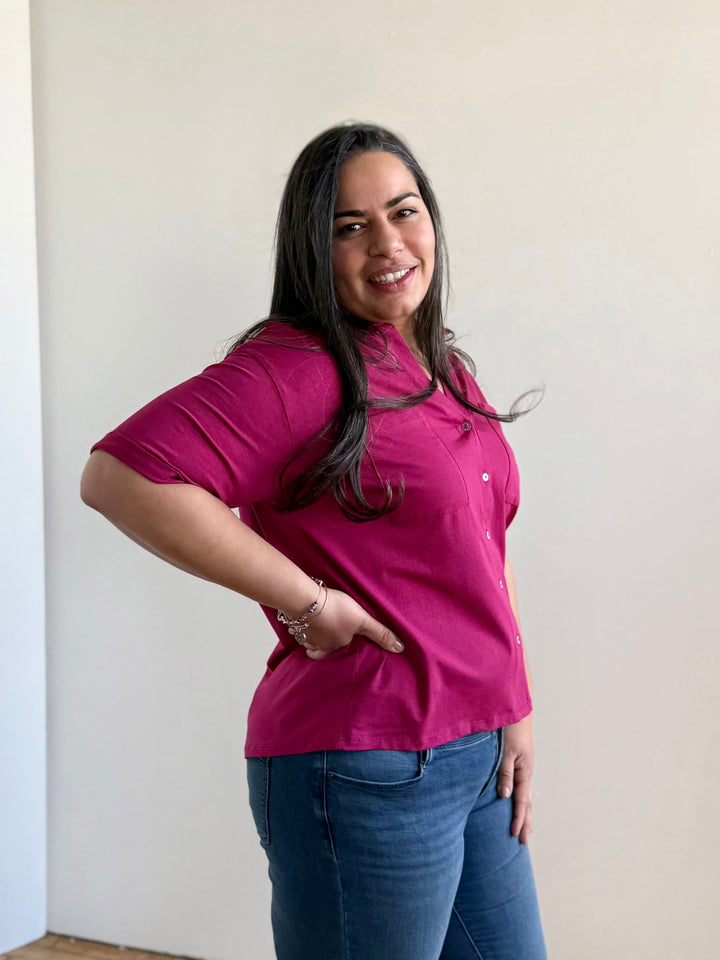 BEVERLY top in Garnet Pink