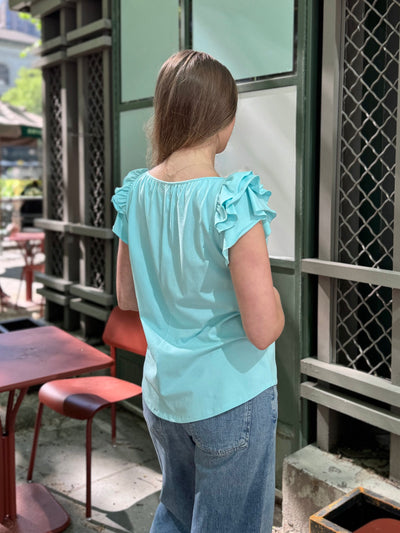 LILOU top in Crisp Aqua