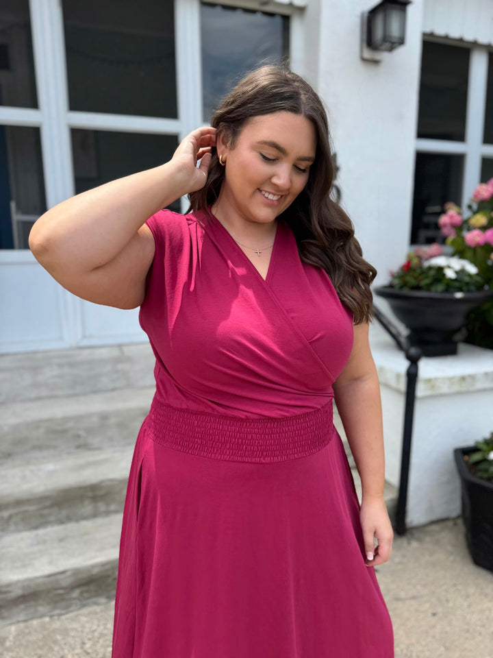 AUBREE dress in Pomegranate