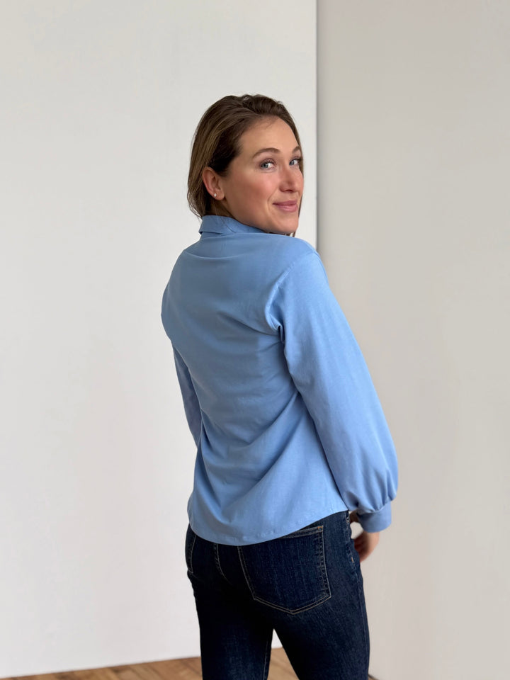 KAILYN jersey top in Light Cornflower