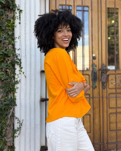 SUNBURST heavyknit top in Tangerine
