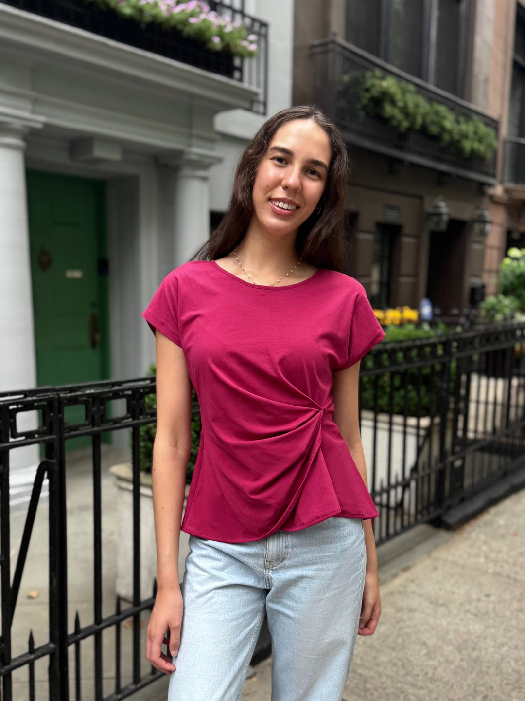 KEIRA top in Pomegranate