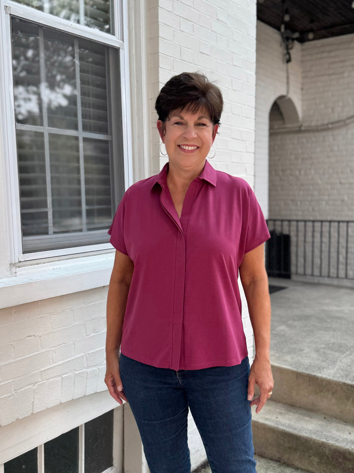 SAMARIA top in Deep Berry