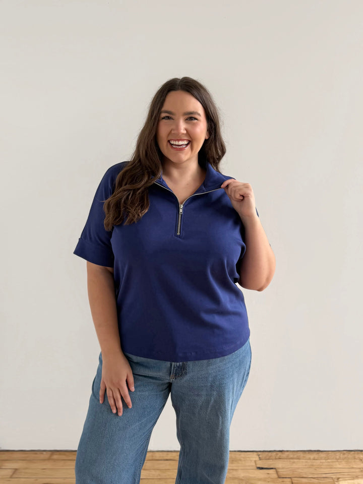 SINCLAIR heavy-knit top in Bright Navy
