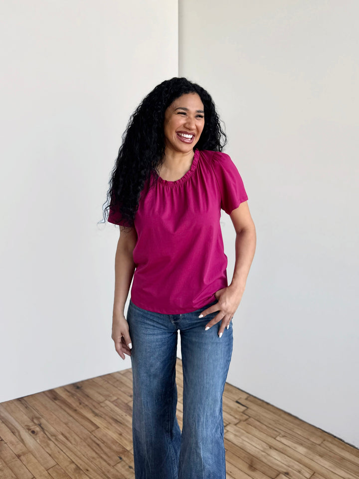 LARA tee in Garnet Pink