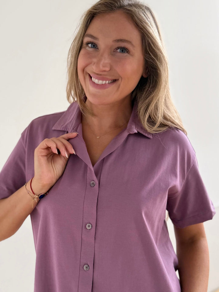 INES boxy shirt in Dusty Orchid