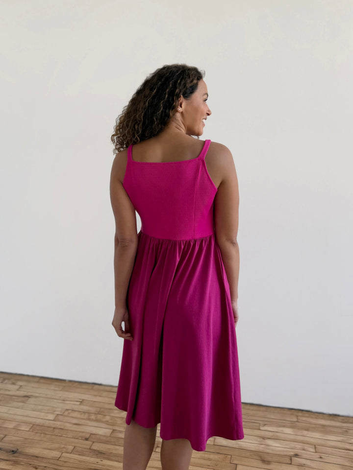 MARIBEL dress in Hot Pink/Garnet Pink