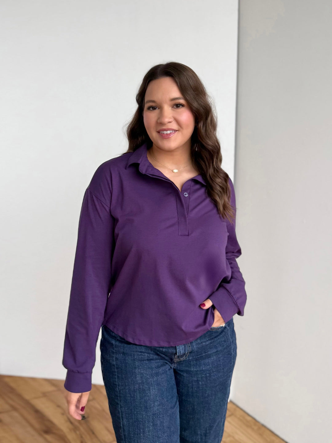 MICAH jersey top in Midnight Dahlia