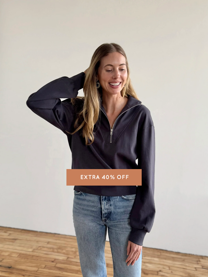 ASHER zip pullover in Gunmetal
