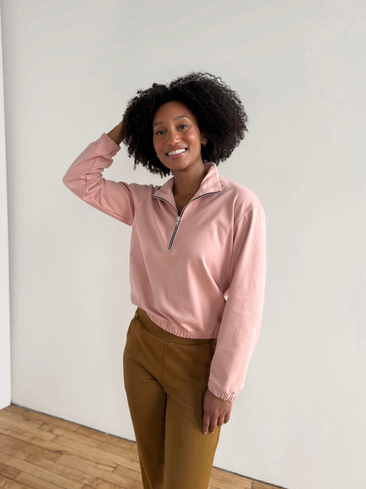 JOHANNA heavy-knit pullover in Earthy Rose