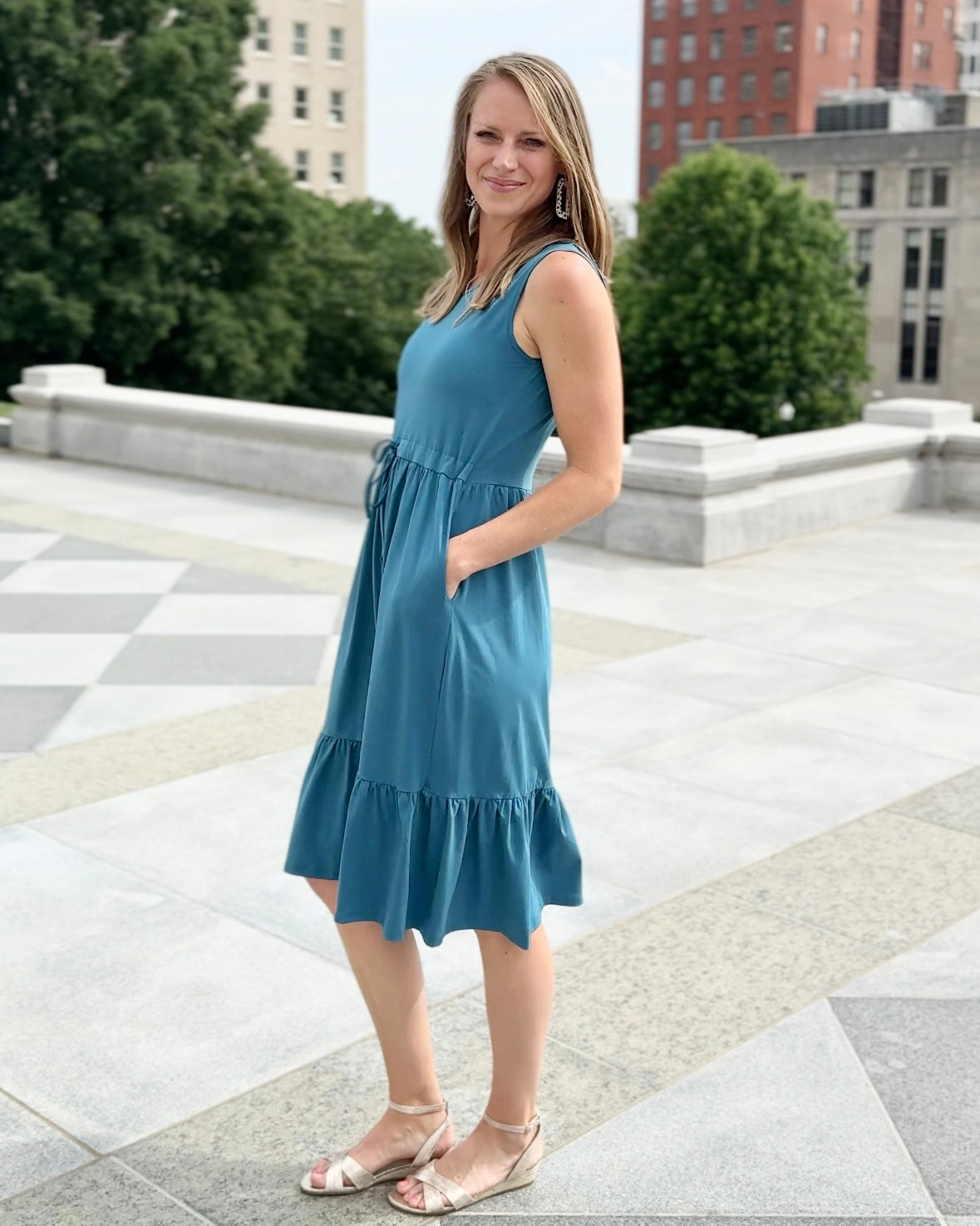 BLEUET dress in Peacock Blue