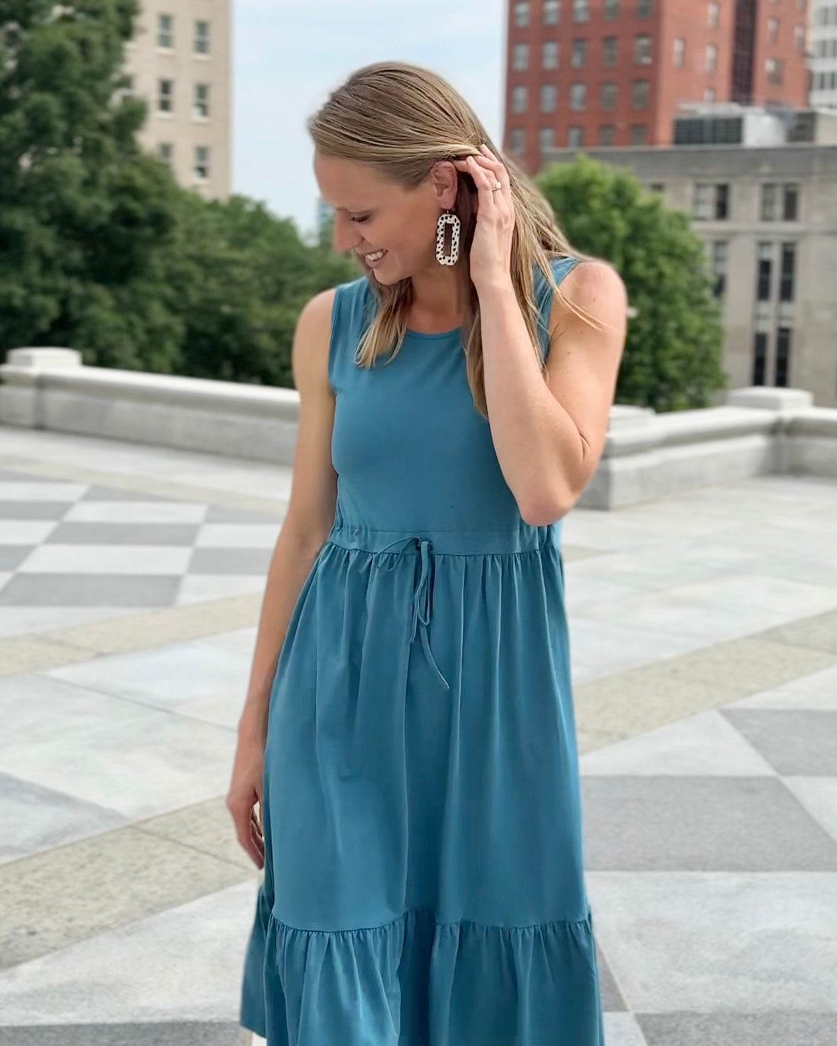 BLEUET dress in Peacock Blue