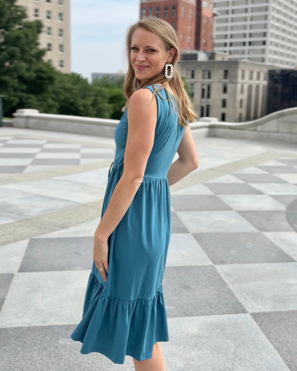 BLEUET dress in Peacock Blue