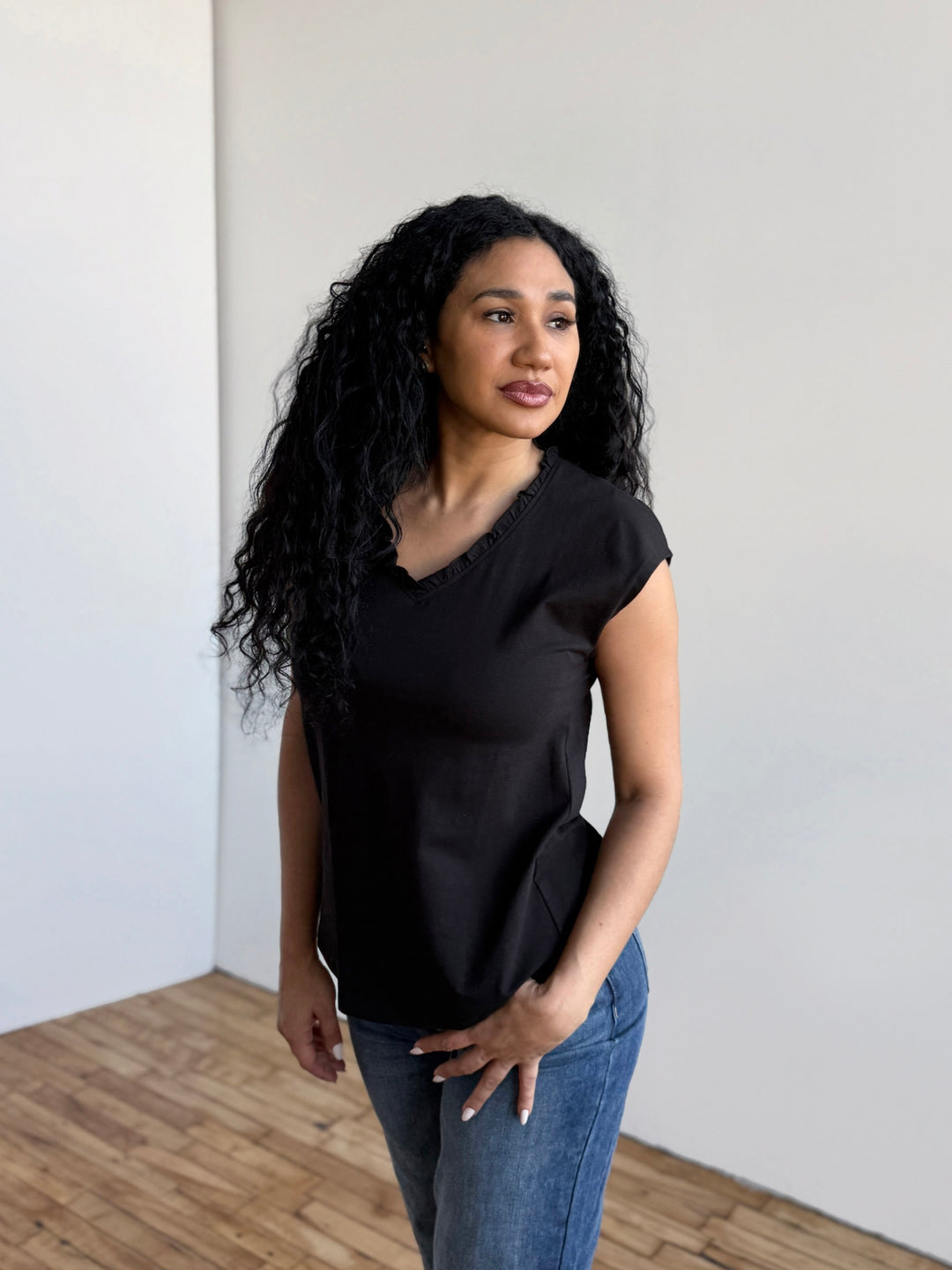 YAZMINE top in Black