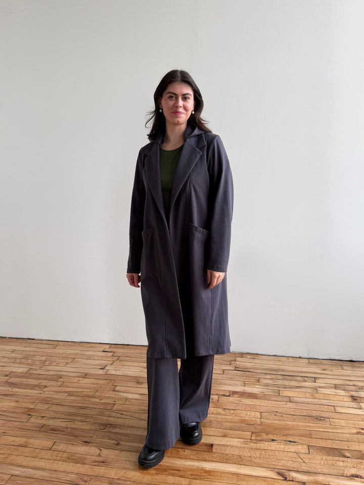 EMORY heavy knit coatigan in Gunmetal