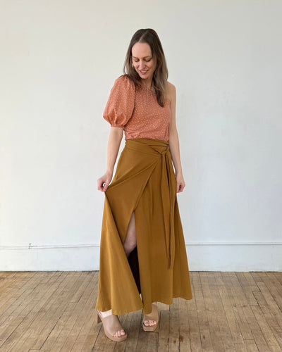 LAYLA wrap skirt in Tapenade