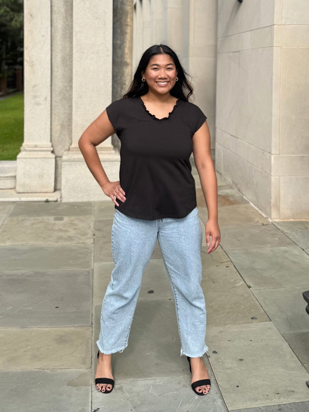 YAZMINE top in Black