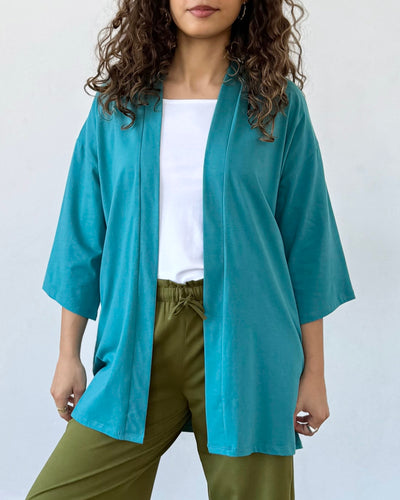 EVANA cardigan in Marine Teal