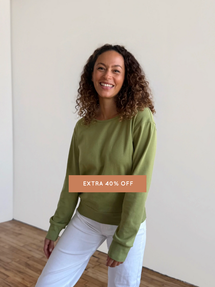 PERCY heavy knit top in Grass Green