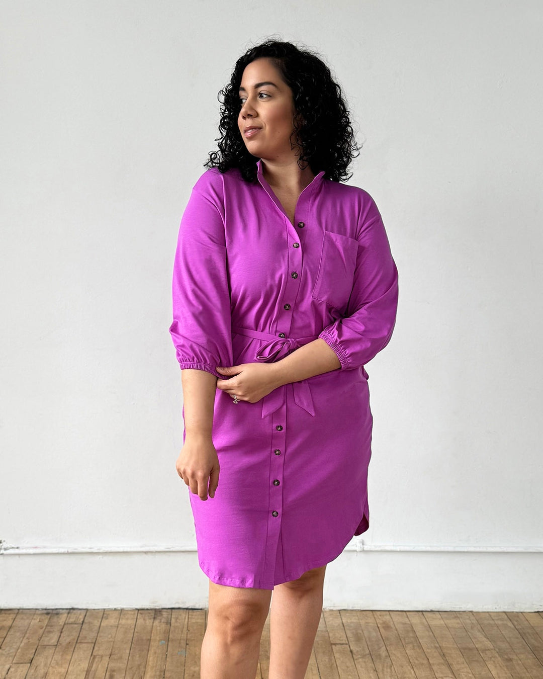 magenta flowy dress Aveloria Modichic Magenta Summer Elegant Party Women's Dress,Round Neck See-Through Puff Sleeve Chiffon Babydoll Dress,High Waist Flowy Formal Wedding Guest