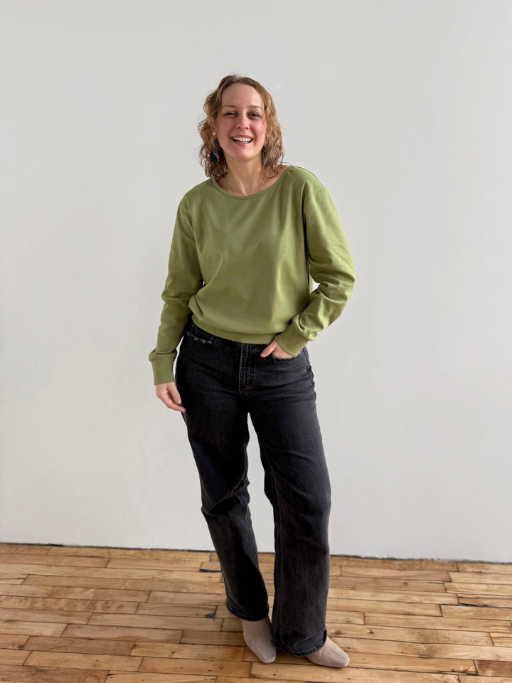 PERCY heavy knit top in Grass Green