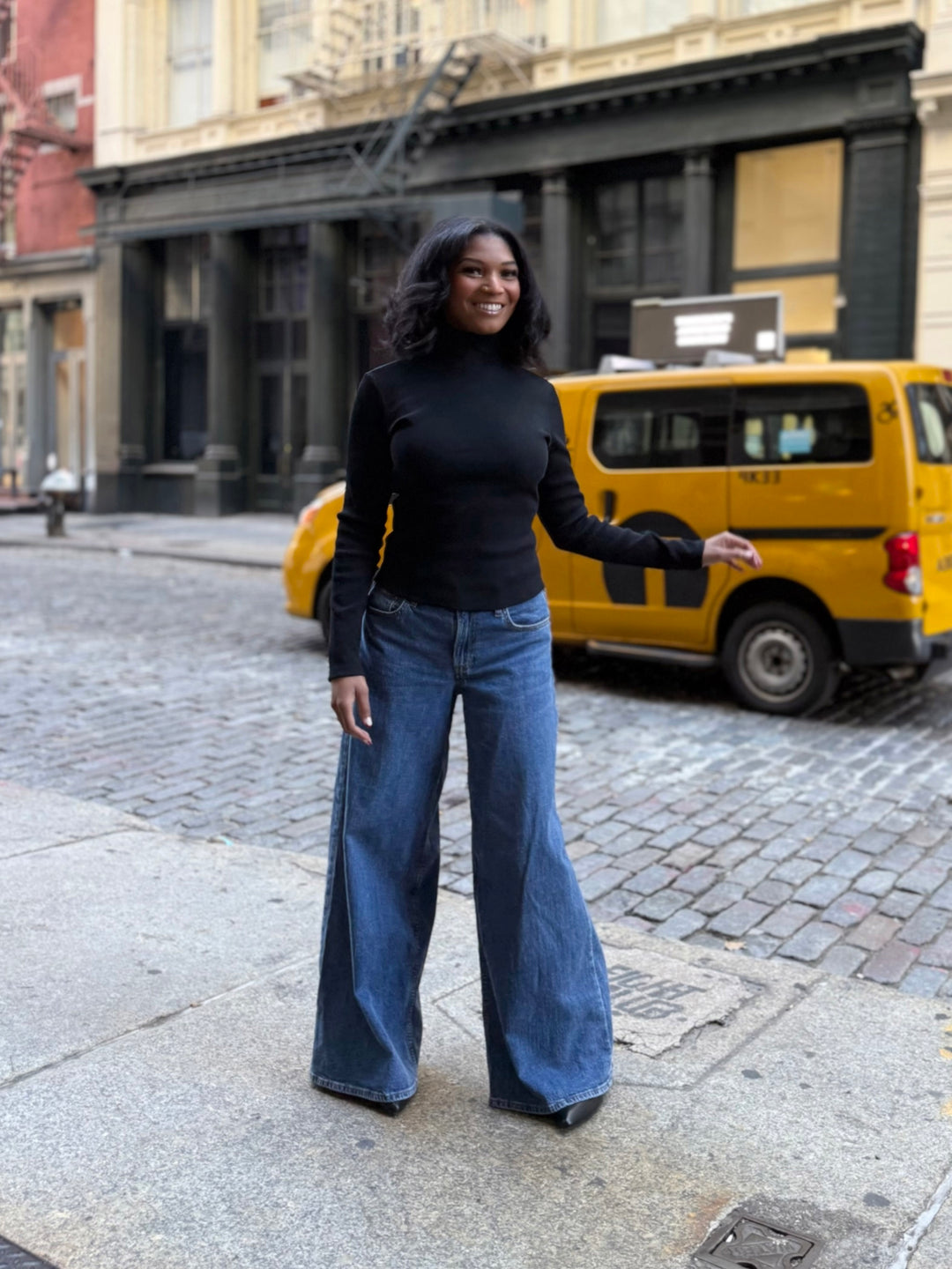 MILANE rib-knit top in Black