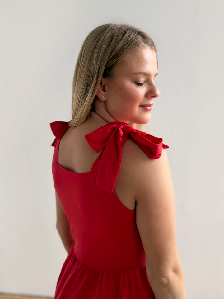 VERONA dress in Bright Ruby