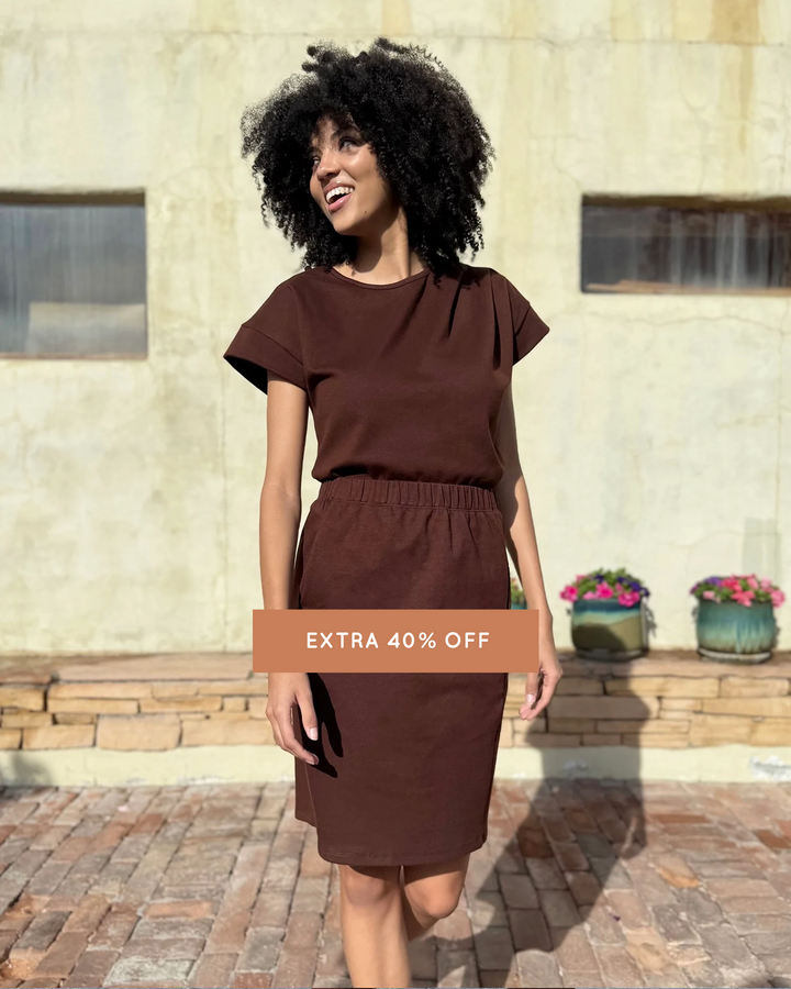 FERN heavyknit skirt in Brunette