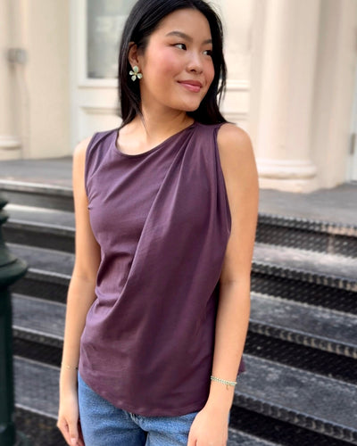 CHARLI draped top in Plum