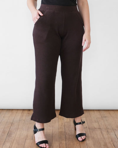 COLBY waffle knit pants in Dark Oak