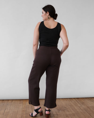 COLBY waffle knit pants in Dark Oak