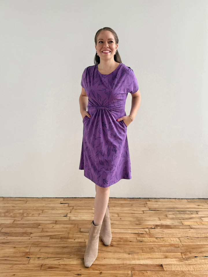 HOPE printed dress in Purple/Navy